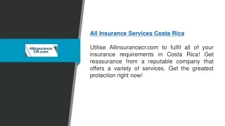 All Insurance Services Costa Rica  Allinsurancecr.com
