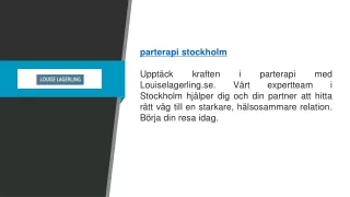 Parterapi Stockholm | Louiselagerling.se