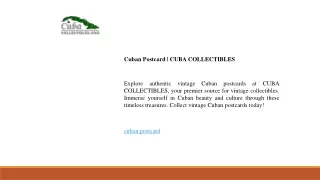 Cuban Postcard  CUBA COLLECTIBLES