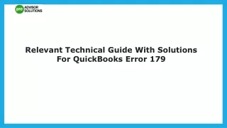 Simple Method To Resolve QuickBooks Error 179