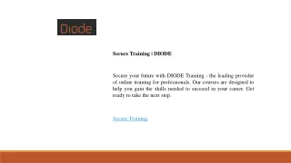 Secure Training  DIODE