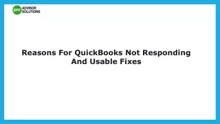 Simple Method To Resolve QuickBooks Not Responding Error