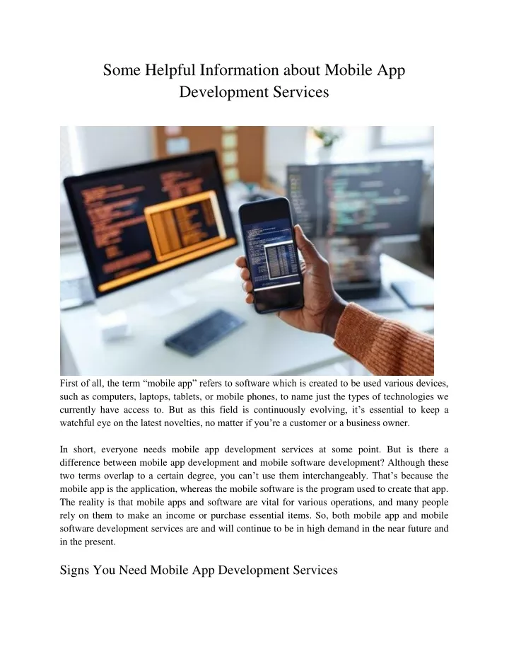 PPT - Some Helpful Information about Mobile App Development Services ...