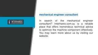 Mechanical Engineer Consultant | Interharex.com.au