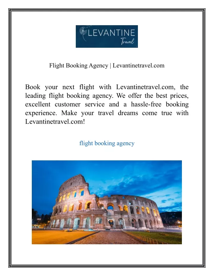 flight booking agency levantinetravel com