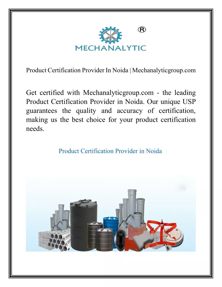 product certification provider in noida