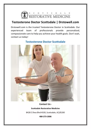 Testosterone Doctor Scottsdale | Drstowell.com
