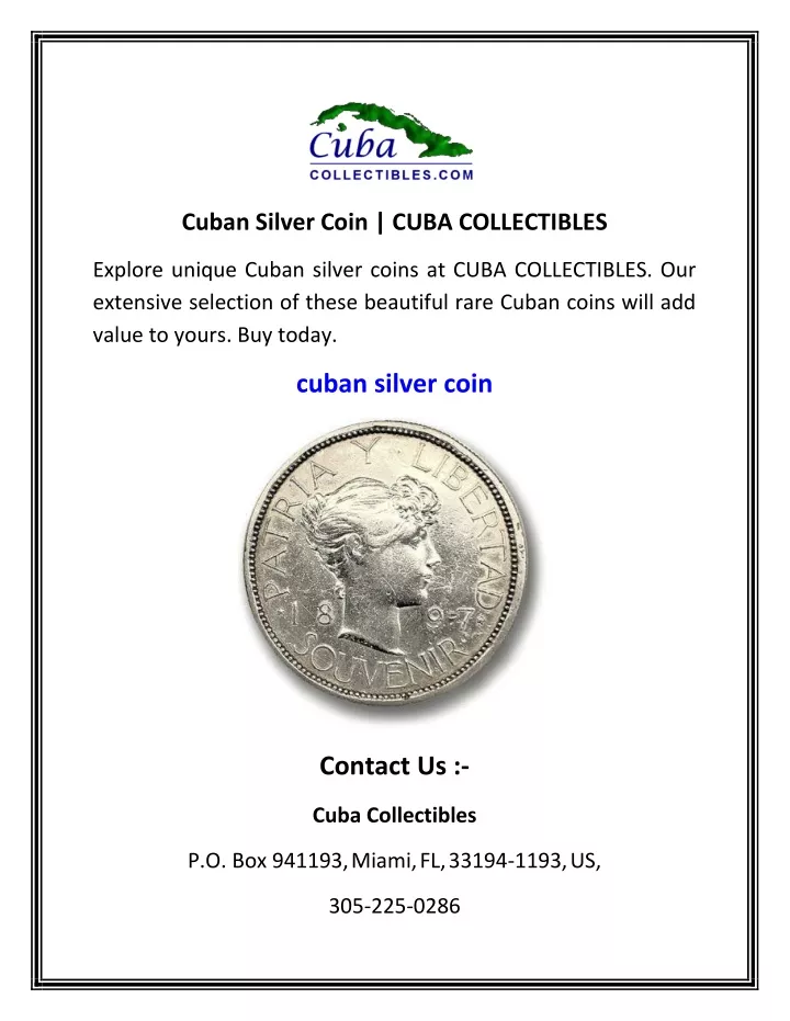 cuban silver coin cuba collectibles
