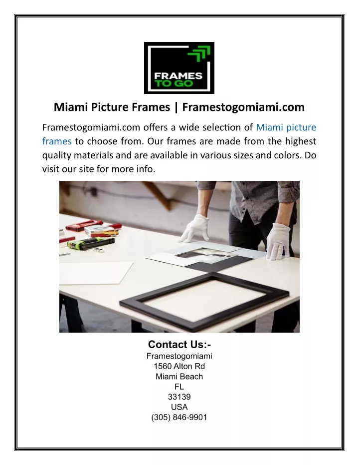 miami picture frames framestogomiami com