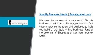 Shopify Business Model  Bstrategyhub.com