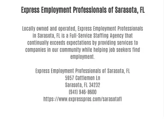 Express Employment Professionals of Sarasota, FL