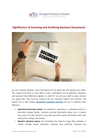 Significance of Scanning and Archiving Business Documents