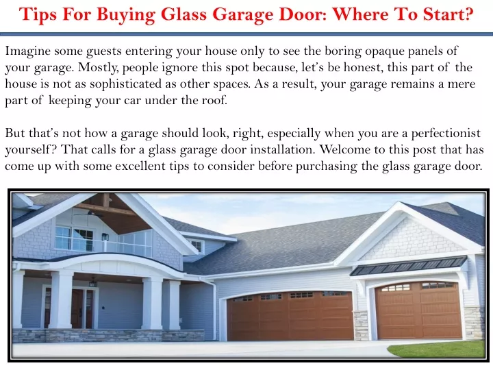 tips for buying glass garage door where to start