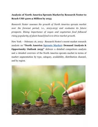 analysis of north america sprouts market