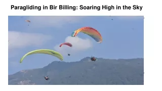 Paragliding in Bir Billing_ Soaring High in the Sky