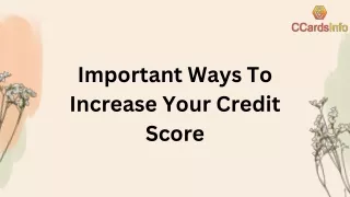 Important Ways To Increase Your Credit Score