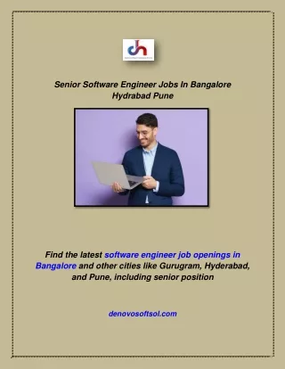 Senior Software Engineer Jobs In Bangalore Hydrabad Pune