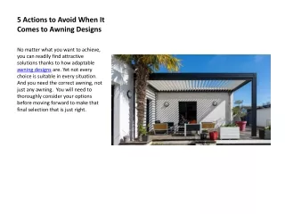 5 actions to avoid when it comes to awning designs