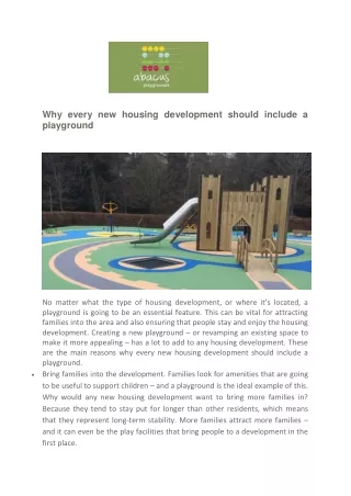 why every new housing development should include