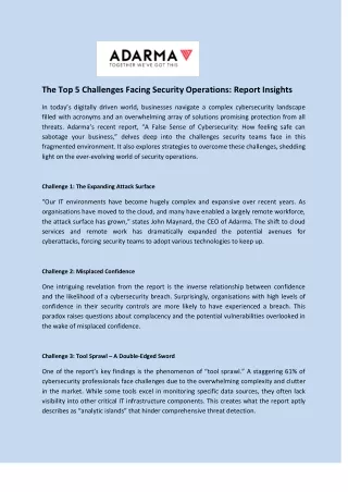 the top 5 challenges facing security operations