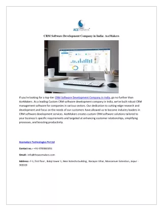 crm software development company in india