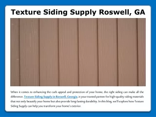 Texture Siding Supply Roswell, GA