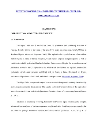 EFFECT OF BIOCHAR ON AUTOTROPHIC NITRIFIERS IN CRUDE OIL-CONTAMINATED SOIL