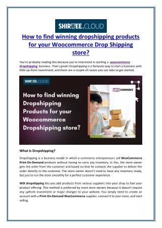 how to find winning dropshipping products