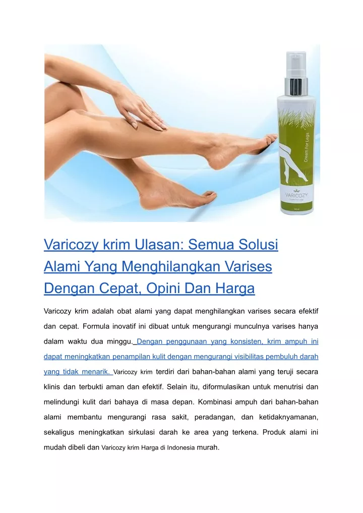 varicozy krim ulasan semua solusi alami yang