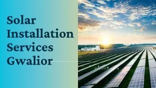 Solar Installation Services Gwalior