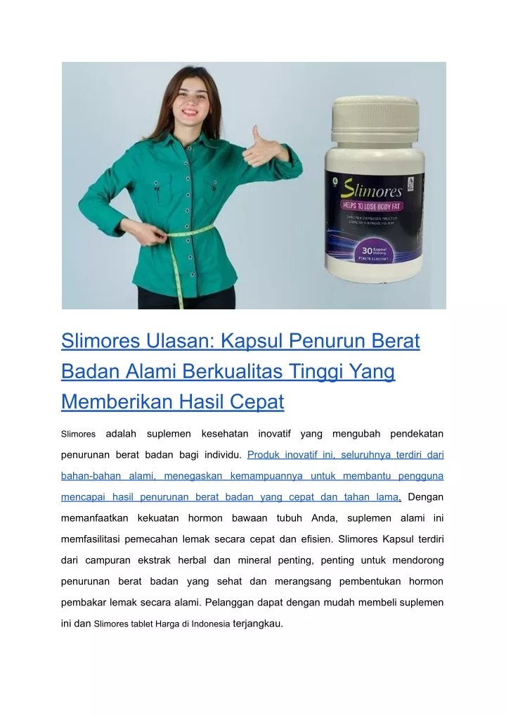 slimores ulasan kapsul penurun berat badan alami