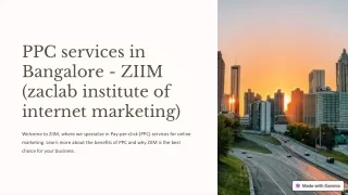 PPC services in Bangalore-ZIIM [zaclab institute of internet marketing]