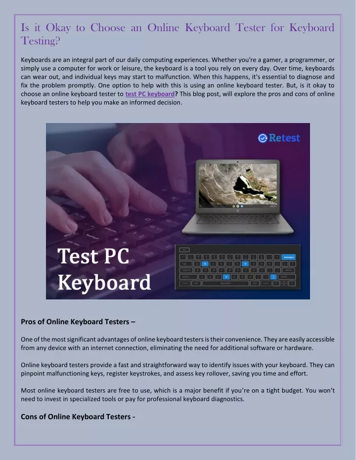 is it okay to choose an online keyboard tester
