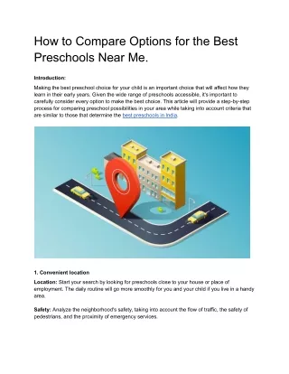 how to compare options for the best preschools