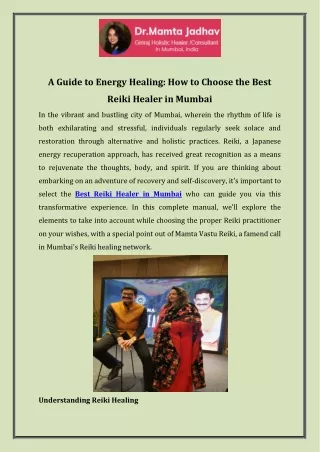 A Guide to Energy Healing  How to Choose the Best Reiki Healer in Mumbai