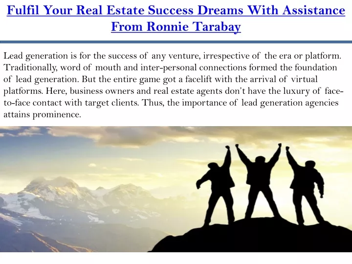 fulfil your real estate success dreams with