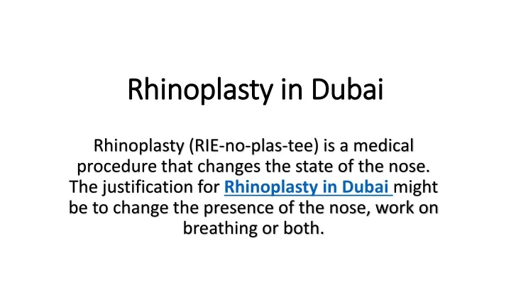 rhinoplasty in dubai