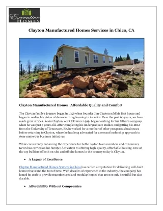 Clayton Manufactured Homes in Chico, CA