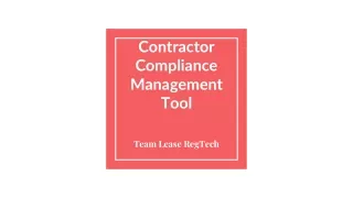 Contractor Compliance Management Tool