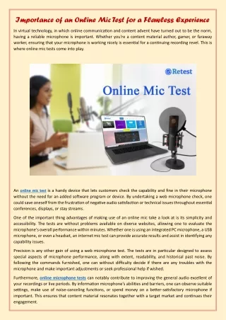 Importance of an Online Mic Test for a Flawless Experience