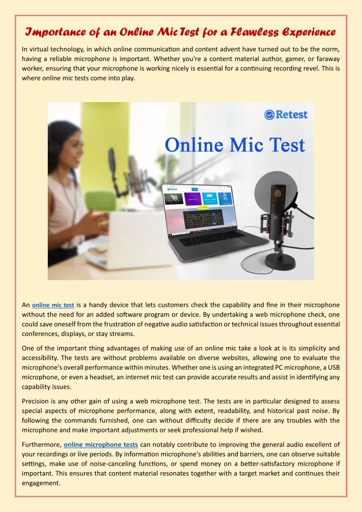 importance of an online mic test for a flawless