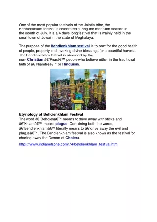 one of the most popular festivals of the jaintia