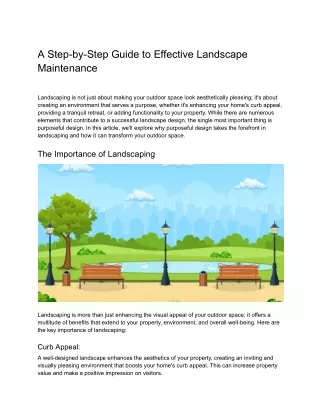 A Step-by-Step Guide to Effective Landscape Maintenance