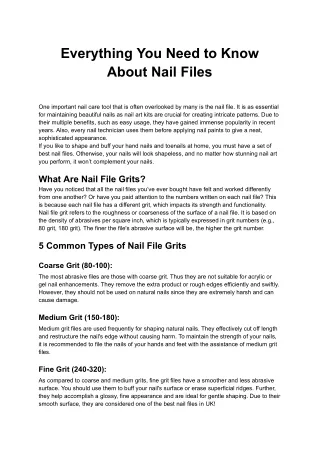 everything you need to know about nail files
