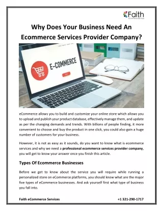 Why Does Your Business Need An Ecommerce Services Provider Company