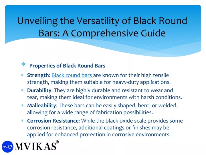 unveiling the versatility of black round bars