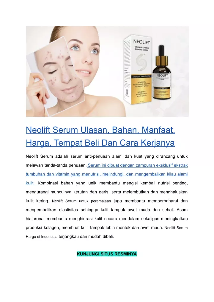 neolift serum ulasan bahan manfaat harga tempat