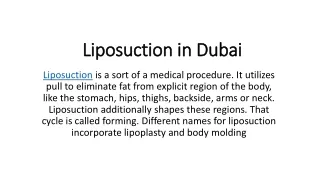 liposuction in dubai
