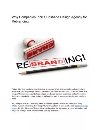 Why Companies Pick a Brisbane Design Agency for Rebranding