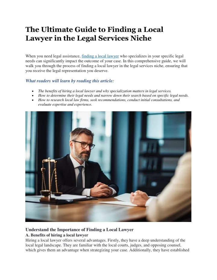 the ultimate guide to finding a local lawyer